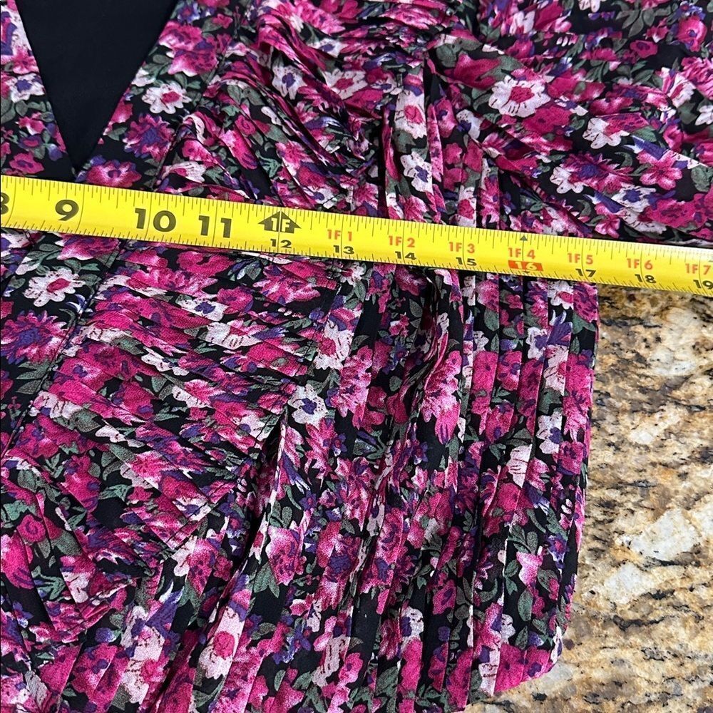 ENDLESS ROSE Floral Ruffle Trim Crop Top In Fuchsia Multi Size S - Picture 8 of 11